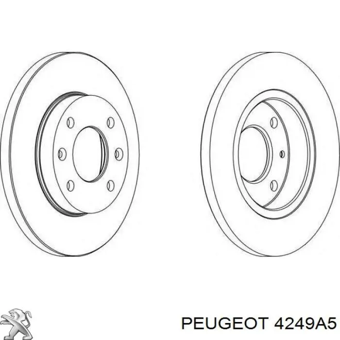 Передние тормозные диски 4249A5 Peugeot/Citroen