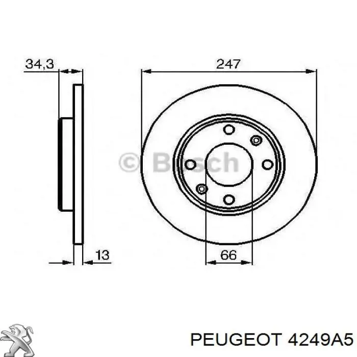 Тормоз дисковый передний Peugeot/Citroen 4249A5 цена, от 26.54 USD
