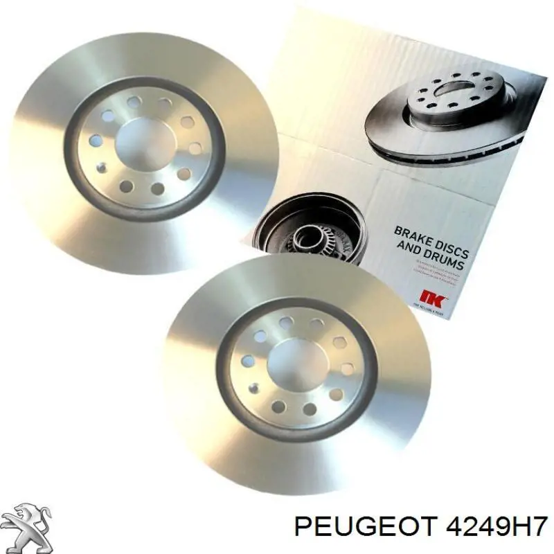 Передние тормозные диски 4249H7 Peugeot/Citroen