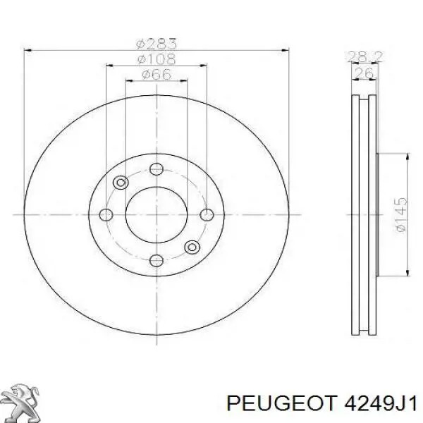 Купить 4249J1 Peugeot/Citroen Ротор тормозной
