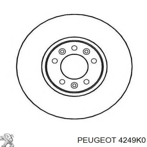 Передние тормозные диски 4249K0 Peugeot/Citroen