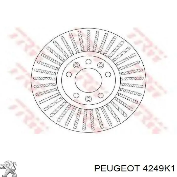 Тормоз дисковый передний Peugeot/Citroen 4249K1 цена, от 109.44 USD