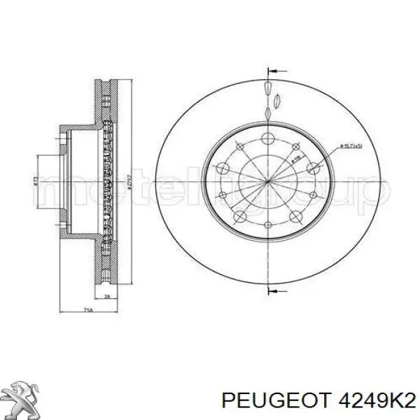 Тормоз дисковый передний Peugeot/Citroen 4249K2 цена, от 46.82 USD