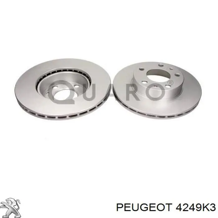 Передние тормозные диски 4249K3 Peugeot/Citroen