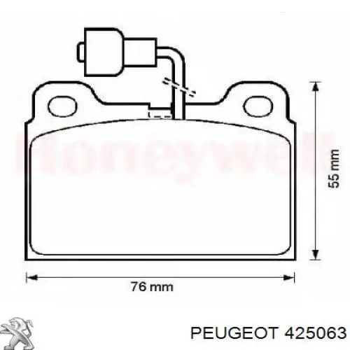 Передние тормозные колодки 425063 Peugeot/Citroen