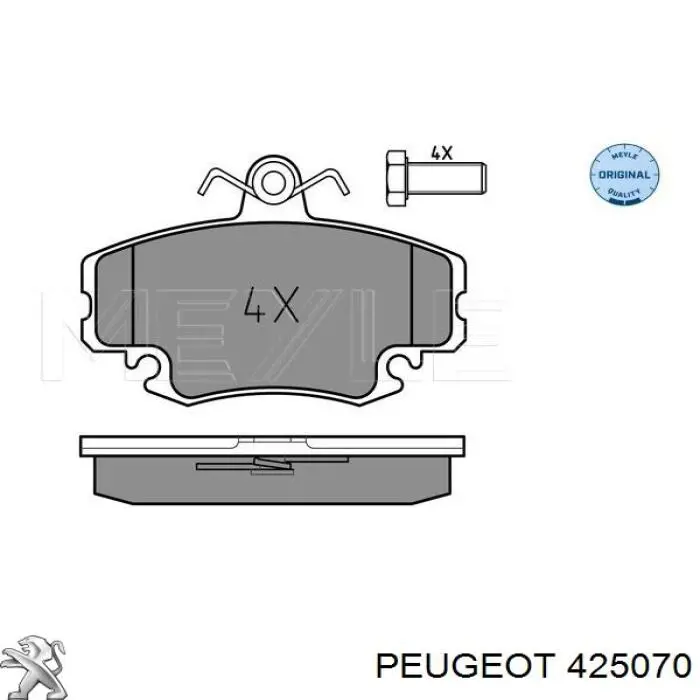 425070 Peugeot/Citroen колодки тормозные передние дисковые