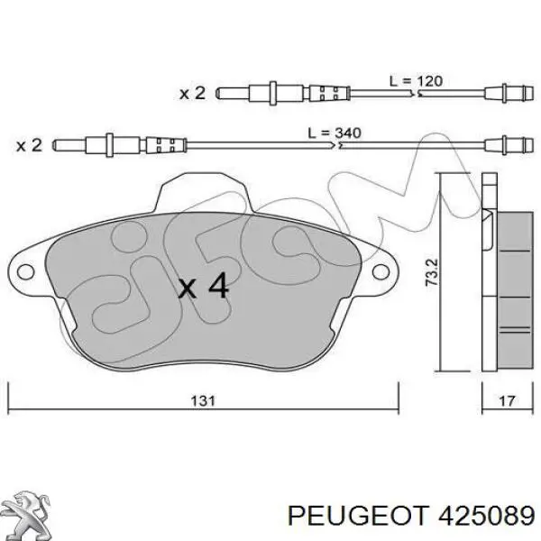 425089 Peugeot/Citroen Колодки передние