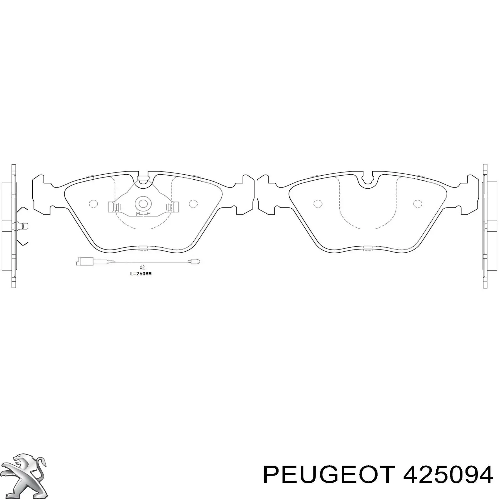 Передние тормозные колодки 425094 Peugeot/Citroen