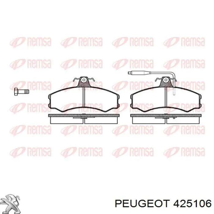 425106 Peugeot/Citroen колодки тормозные передние дисковые