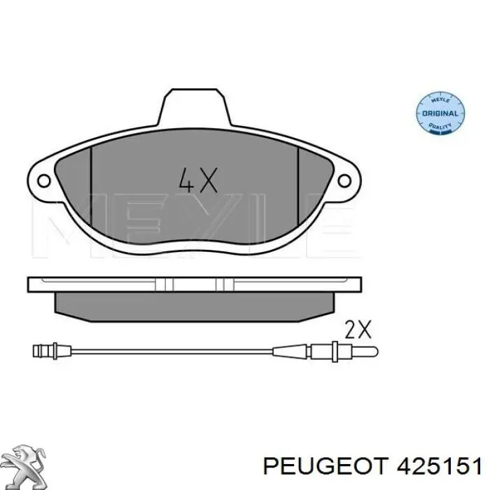 425151 Peugeot/Citroen колодки тормозные передние дисковые