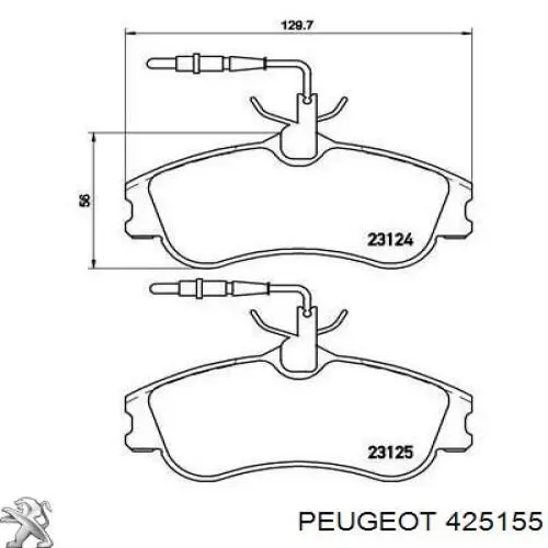 Тормозные колодки Peugeot/Citroen 425155