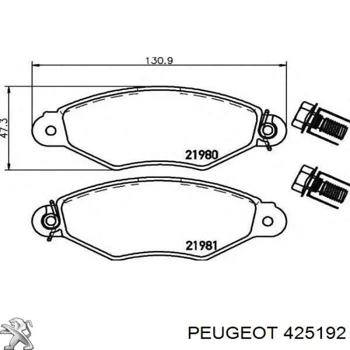 Колодки Peugeot/Citroen 425192 цена, от 19.40 USD