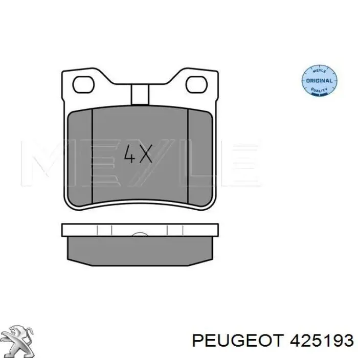 425193 Peugeot/Citroen sapatas do freio traseiras de disco