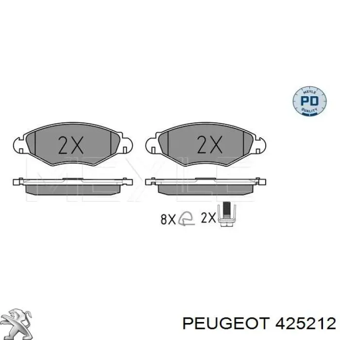 425212 Peugeot/Citroen колодки тормозные передние дисковые