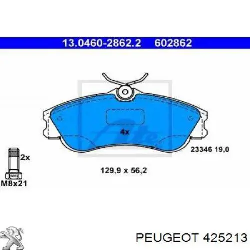 425213 Peugeot/Citroen Колодки передние