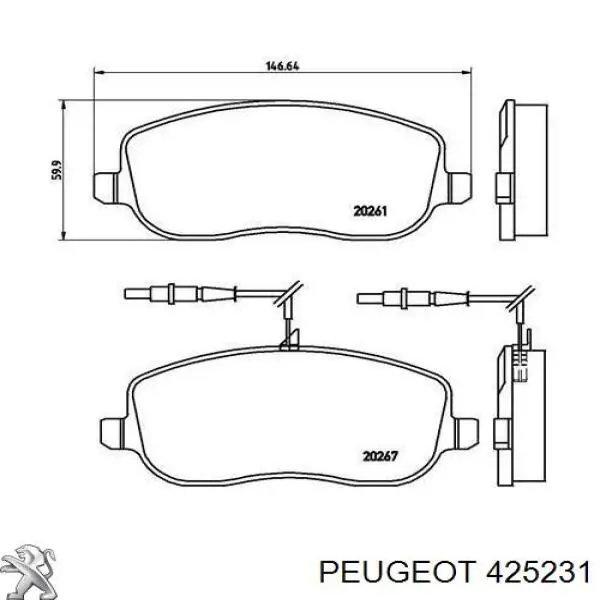 Колодки Peugeot/Citroen 425231 цена, от 24.24 USD