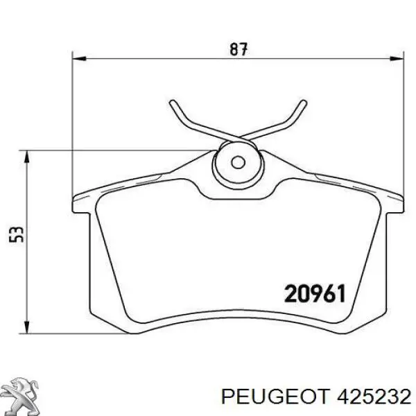 Колодки дисковые  Peugeot/Citroen 425232 цена, от 19.73 USD