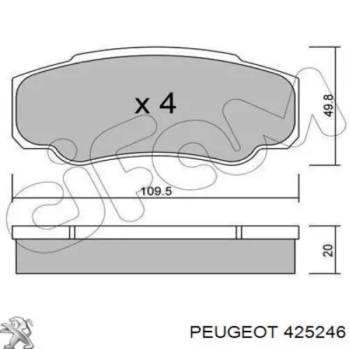 425246 Peugeot/Citroen колодки тормозные задние дисковые