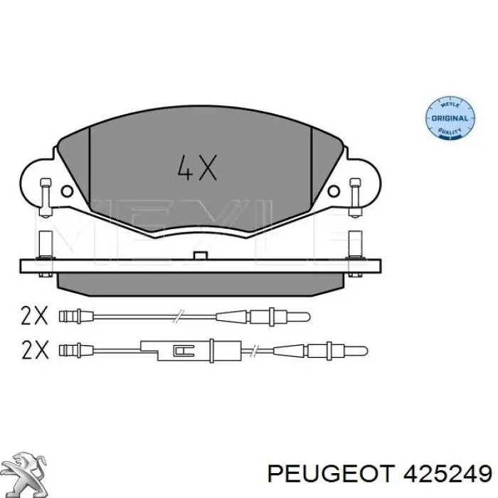 Передние тормозные колодки 425249 Peugeot/Citroen