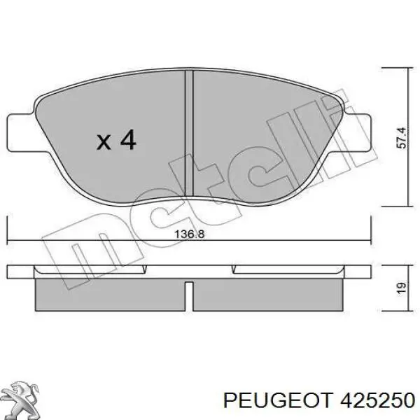 Колодки Peugeot/Citroen 425250 цена, от 17.60 USD