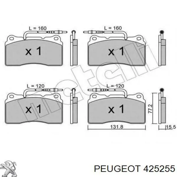 425255 Peugeot/Citroen передние тормозные колодки