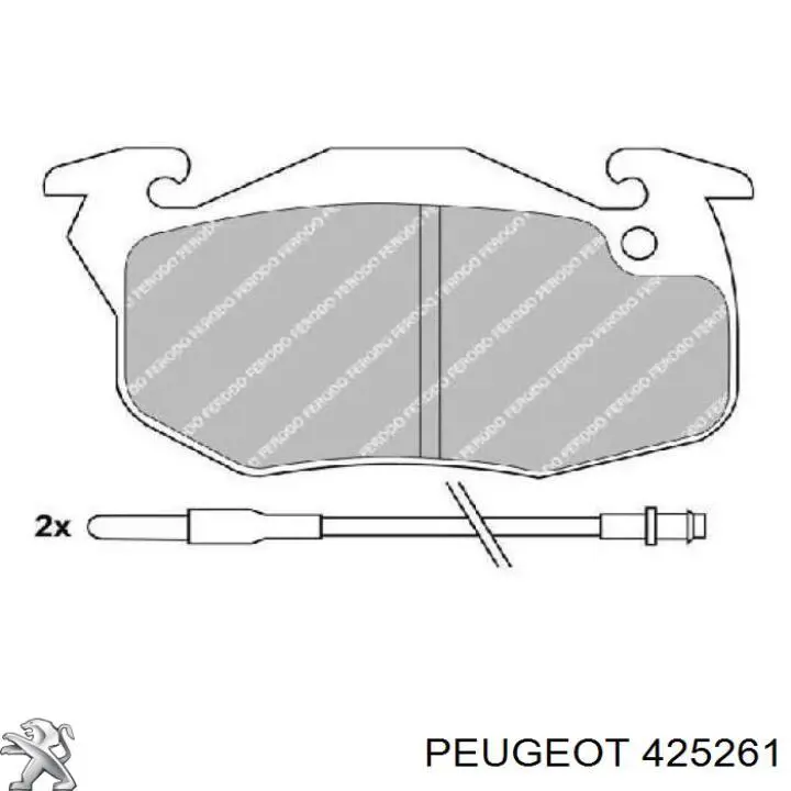 Передние тормозные колодки 425261 Peugeot/Citroen