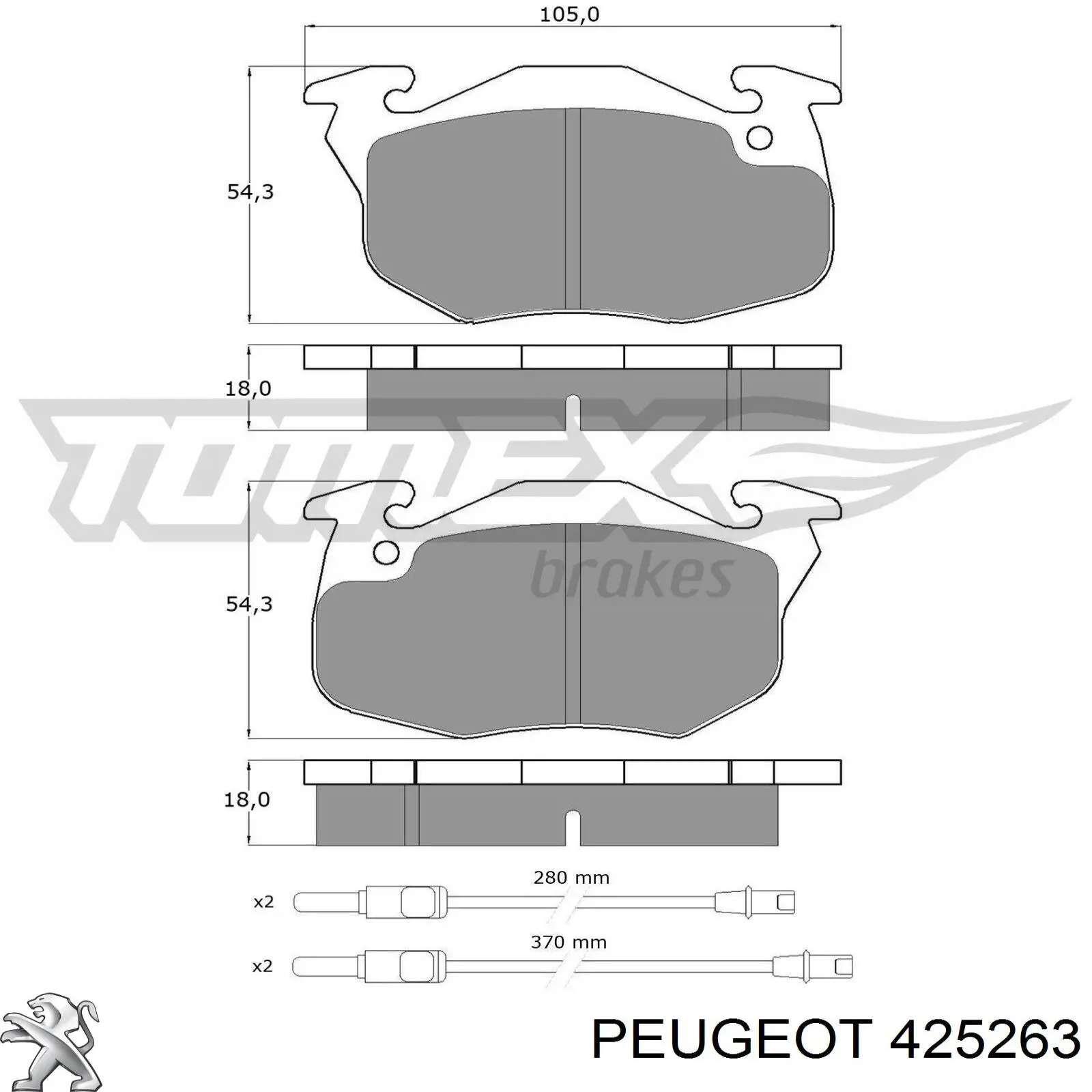 Pastillas de freno delanteras 425263 Peugeot/Citroen