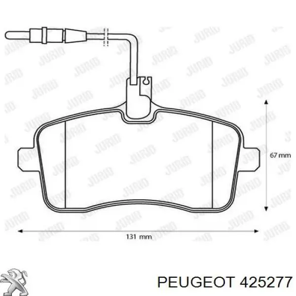 Передние тормозные колодки 425277 Peugeot/Citroen