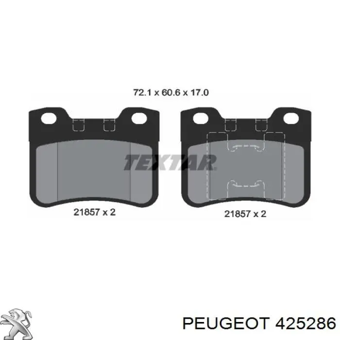 425286 Peugeot/Citroen колодки тормозные передние дисковые