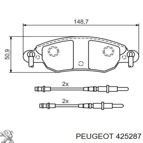 Колодки Peugeot/Citroen 425287 цена, от 29.42 USD