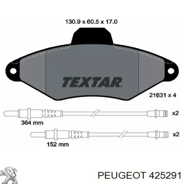 Колодки Peugeot/Citroen 425291 цена, от 20.48 USD