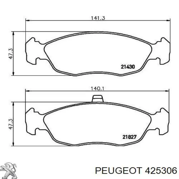 Передние тормозные колодки 425306 Peugeot/Citroen