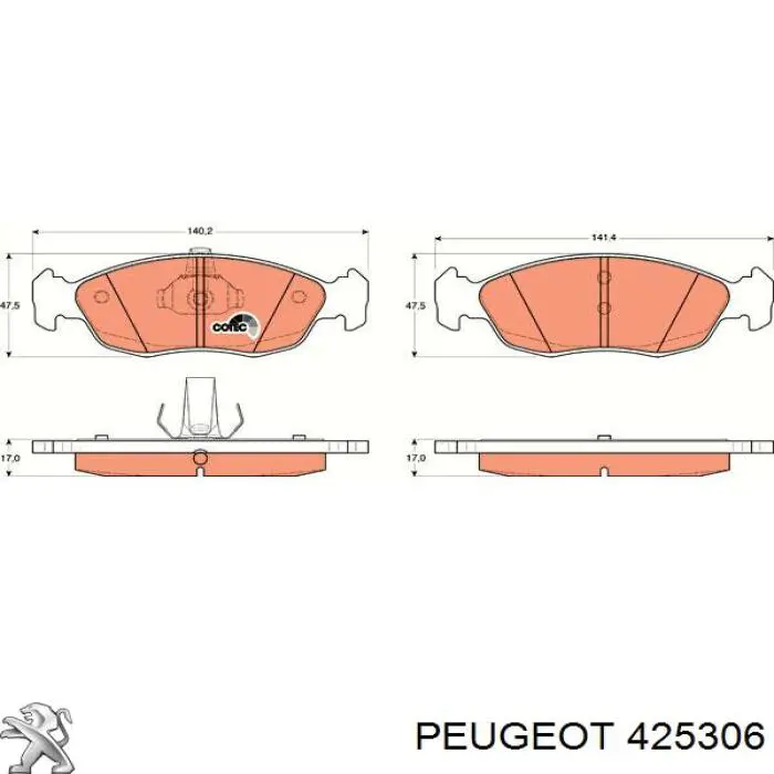 Колодки Peugeot/Citroen 425306 цена, от 20.35 USD