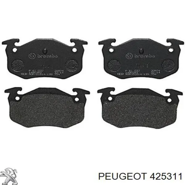 Купить 425311 Peugeot/Citroen Колодки тормозные задние, дисковые