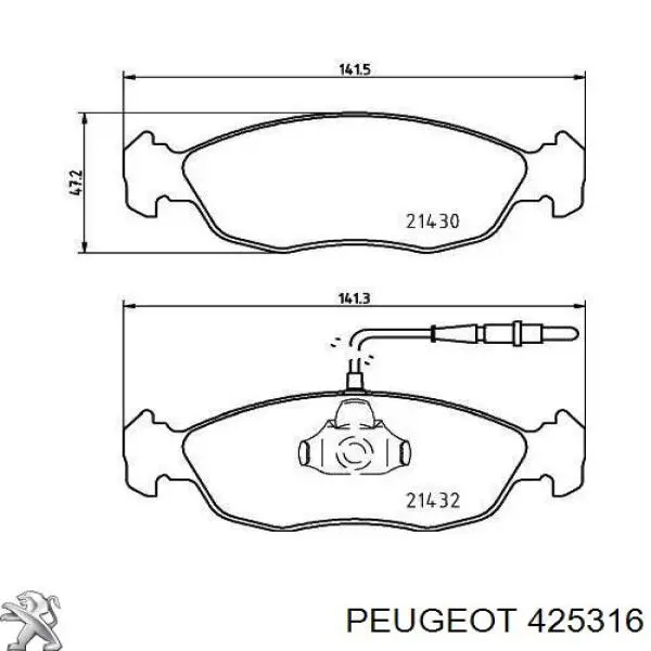 425316 Peugeot/Citroen Колодки передние