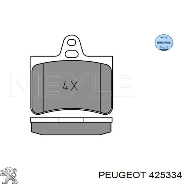 425334 Peugeot/Citroen колодки тормозные задние дисковые