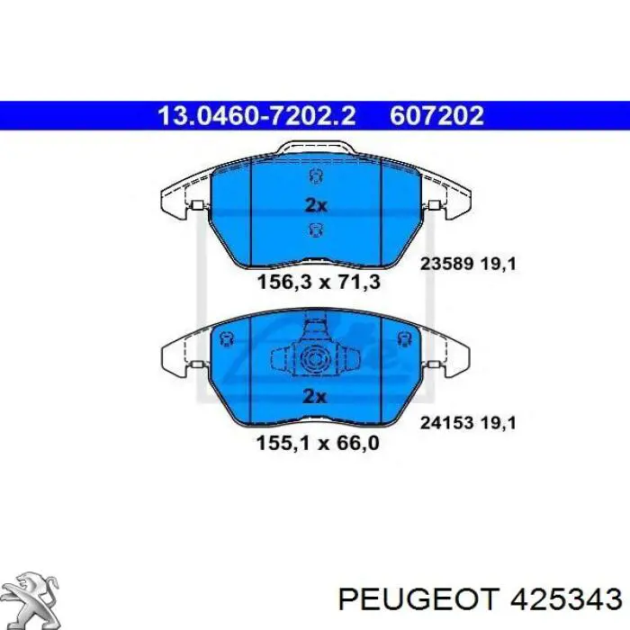 Колодки Peugeot/Citroen 425343 цена, от 35.08 USD