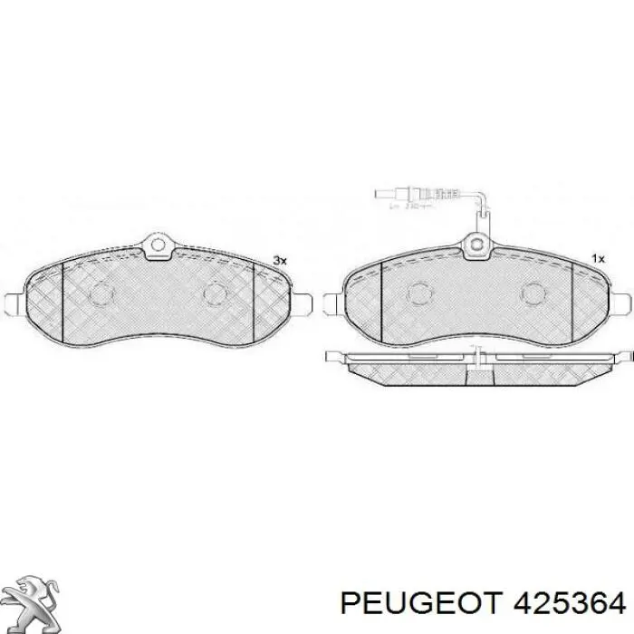 Купить 425364 Peugeot/Citroen Колодки тормозные