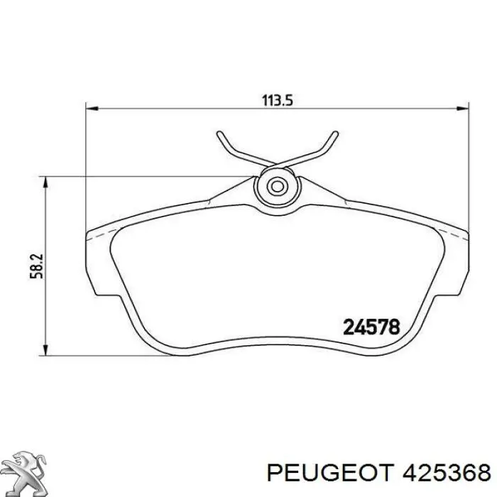 Задние тормозные колодки 425368 Peugeot/Citroen