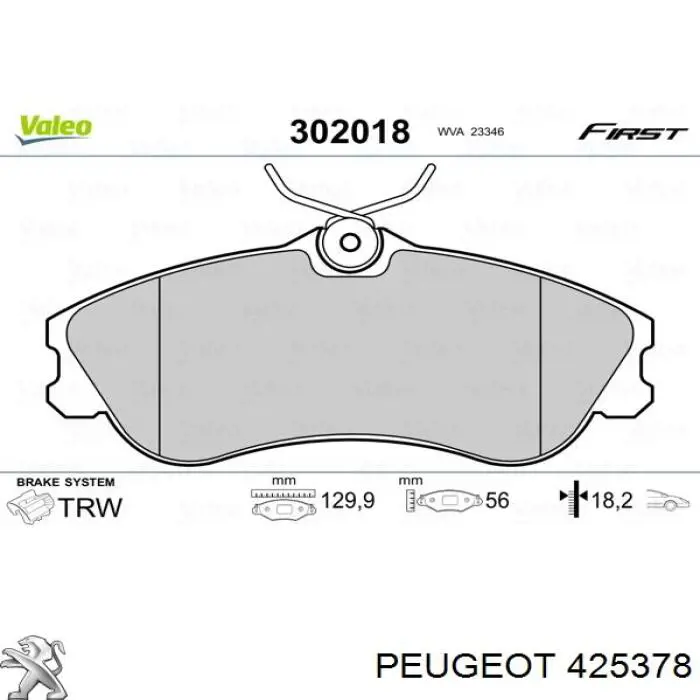 Купить 425378 Peugeot/Citroen Колодки тормозные