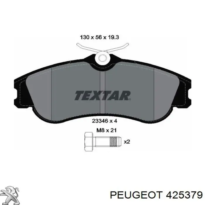 Тормозные колодки Peugeot/Citroen 425379