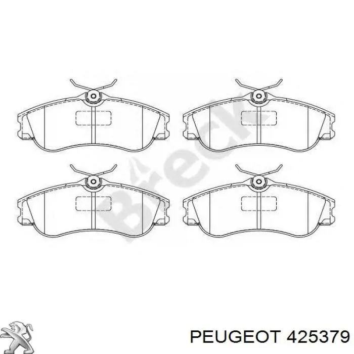 Передние тормозные колодки 425379 Peugeot/Citroen