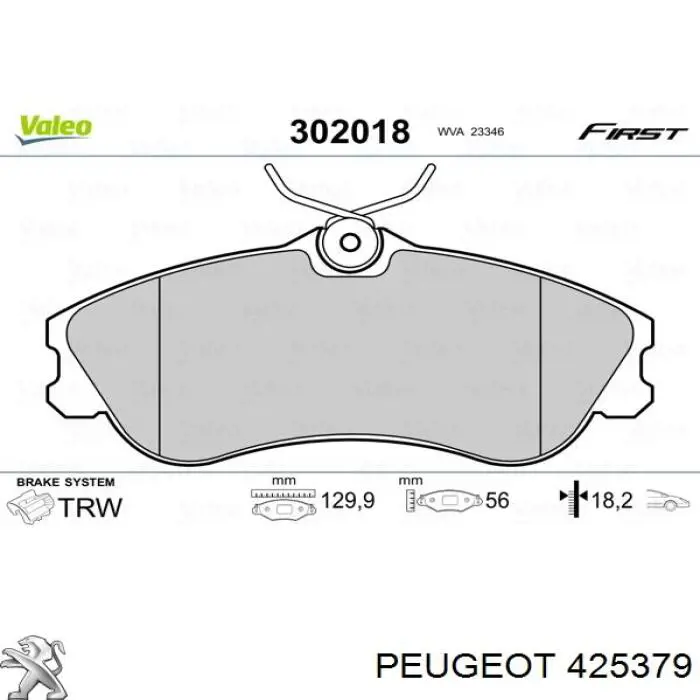 Купить 425379 Peugeot/Citroen Колодки тормозные