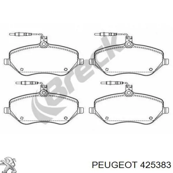 Передние тормозные колодки 425383 Peugeot/Citroen