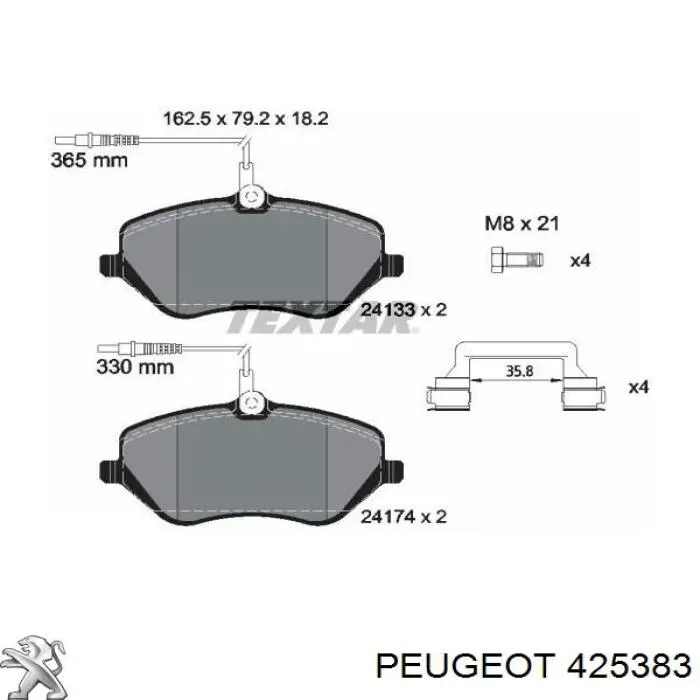 Колодки Peugeot/Citroen 425383 цена, от 36.84 USD