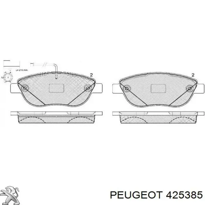 Передние тормозные колодки 425385 Peugeot/Citroen