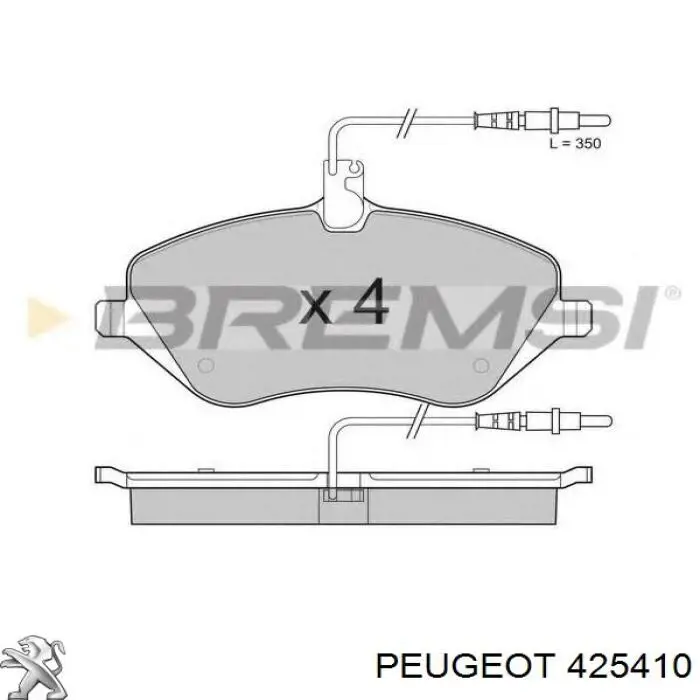 Передние тормозные колодки 425410 Peugeot/Citroen