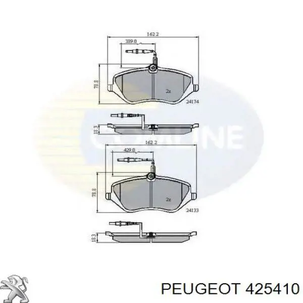 Тормозные колодки Peugeot/Citroen 425410