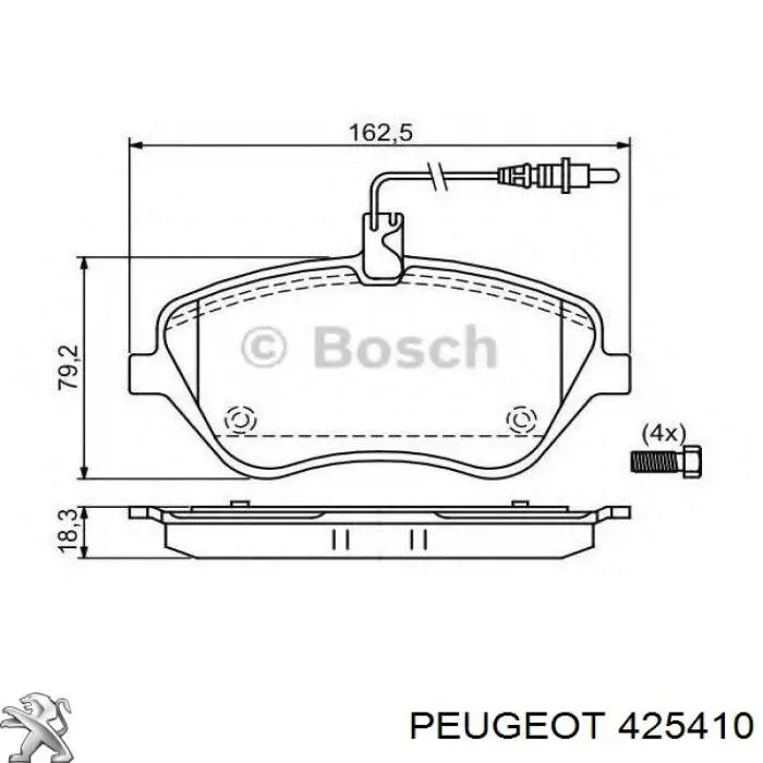 Купить 425410 Peugeot/Citroen Колодки тормозные