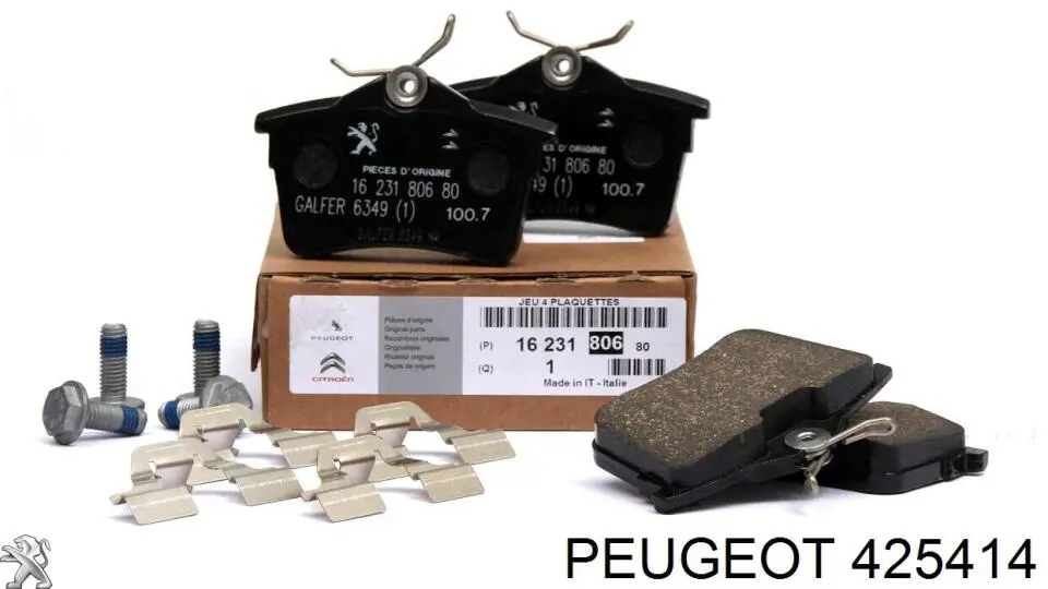 Купить 425414 Peugeot/Citroen Колодки тормозные задние, дисковые